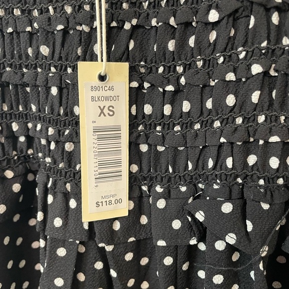 Max Studio Wide Leg Crepe Jumpsuit size XS black with white polka dots - Picture 7 of 7